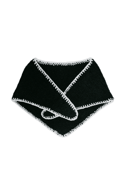 Trójkątny szal merino Stitch Bandana BLACK