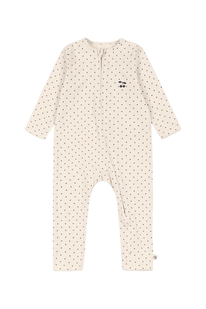 Basic Zip Onesie Gots BLUE DOT