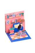 Kartka okolicznościowa 3D Cat Book Nook