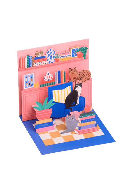 Kartka okolicznościowa 3D Cat Book Nook