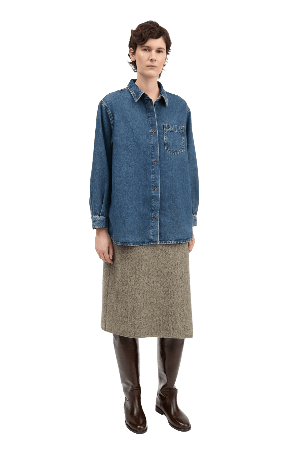 Edgar shirt WASHED DARK BLUE