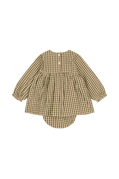 Robe-grenouillère Kim pour bébé AVOCADO CHECK
