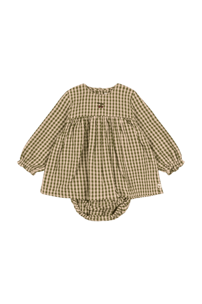 Robe-grenouillère Kim pour bébé AVOCADO CHECK
