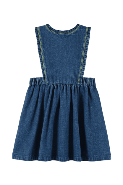 Sukienka Apron Embroidered Denim DENIM