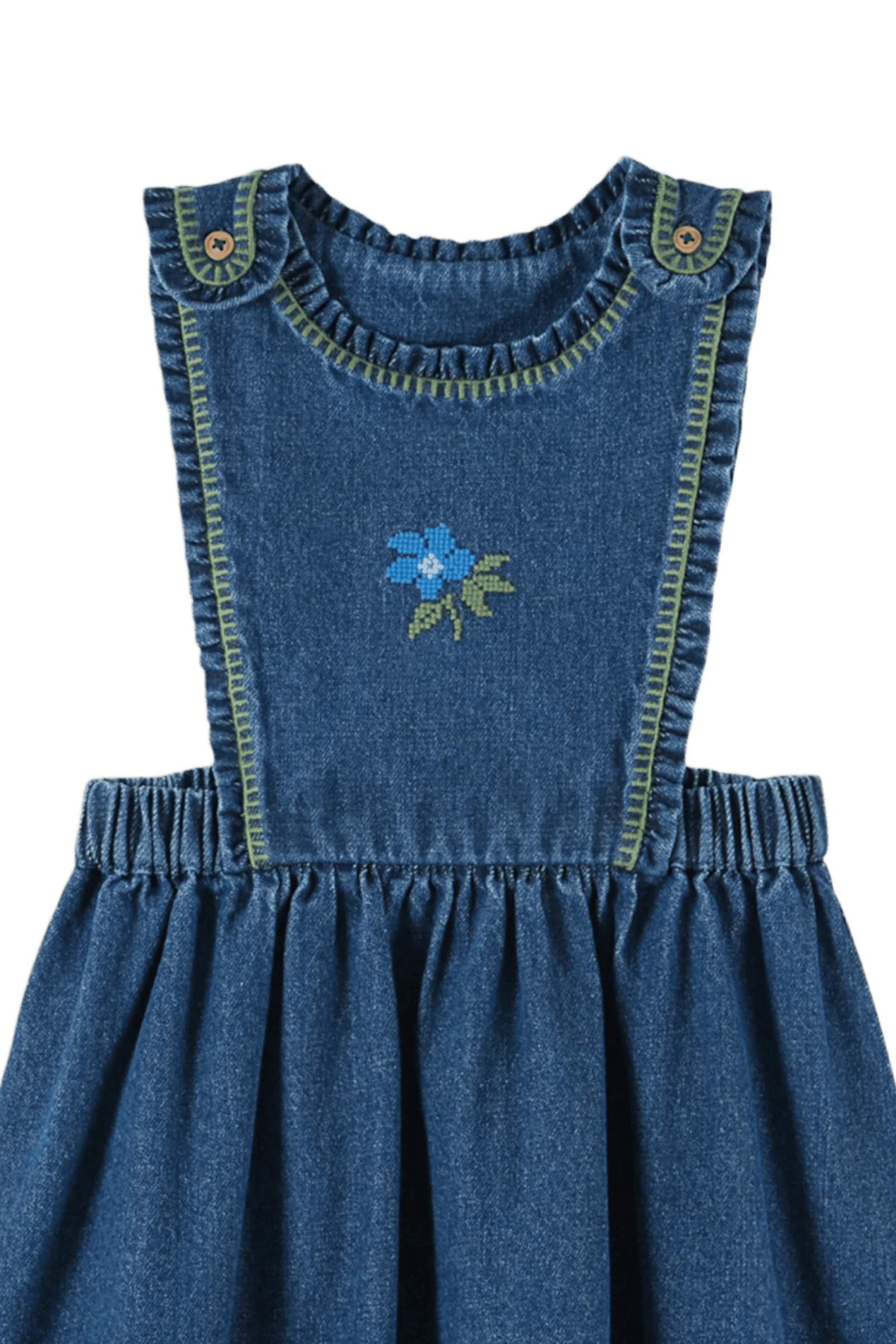 Sukienka Apron Embroidered Denim DENIM