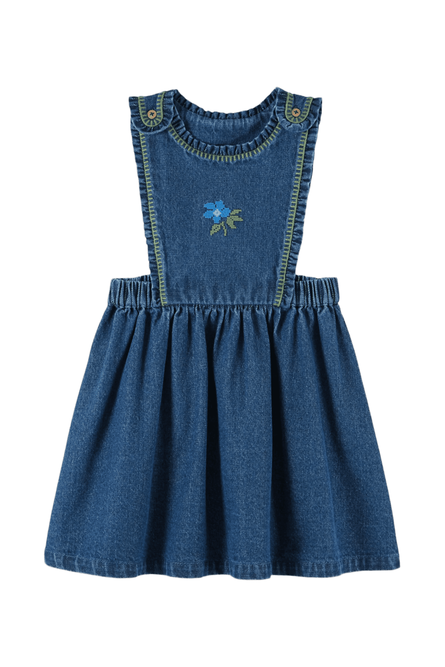 Sukienka Apron Embroidered Denim