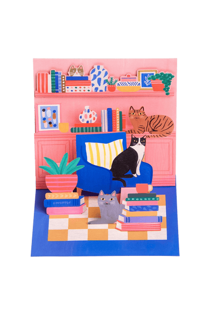 Kartka okolicznościowa 3D Cat Book Nook