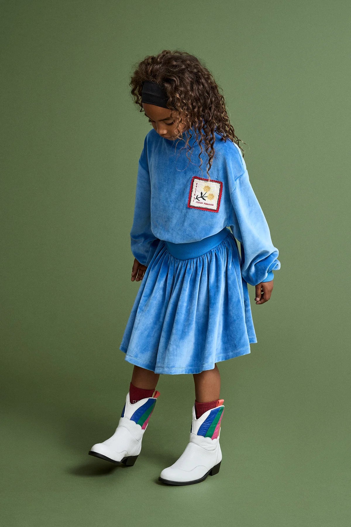 Postcard Velvet Dress Blue BLUE