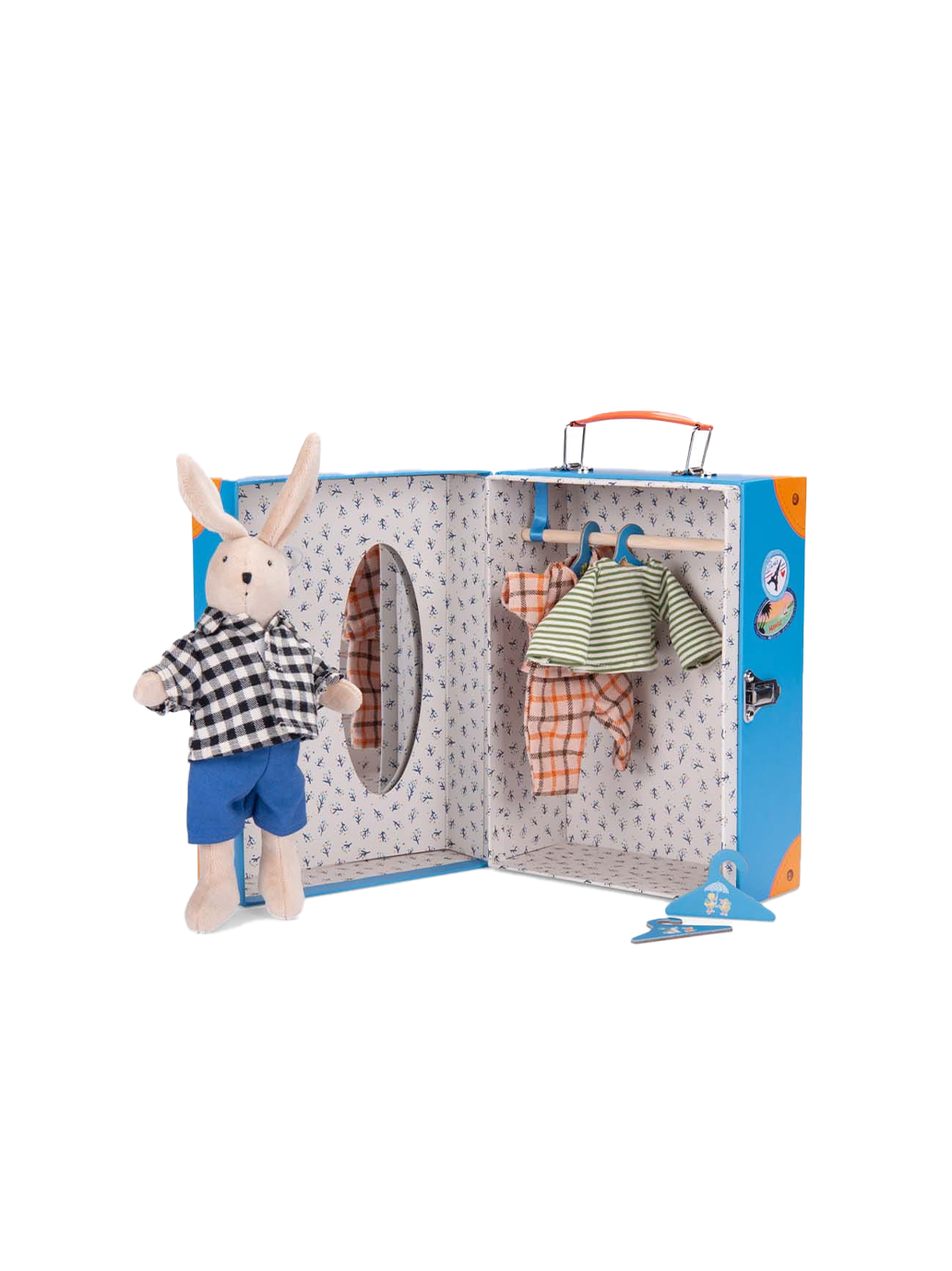 Walizka z garderobą i przytulanką Moulin Roty BÉBÉ Concept 