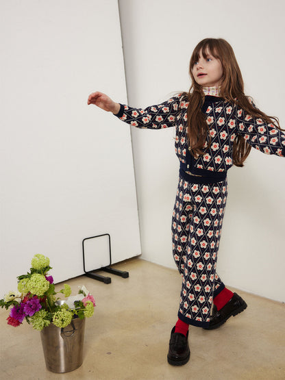 Mathilda pants Navy Flower Hello Simone BÉBÉ Concept 