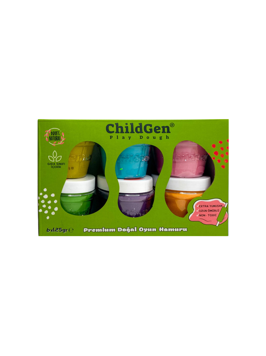 Naturalna ciastolina w słoiczkach 6 kolorów ChildGen BÉBÉ Concept 