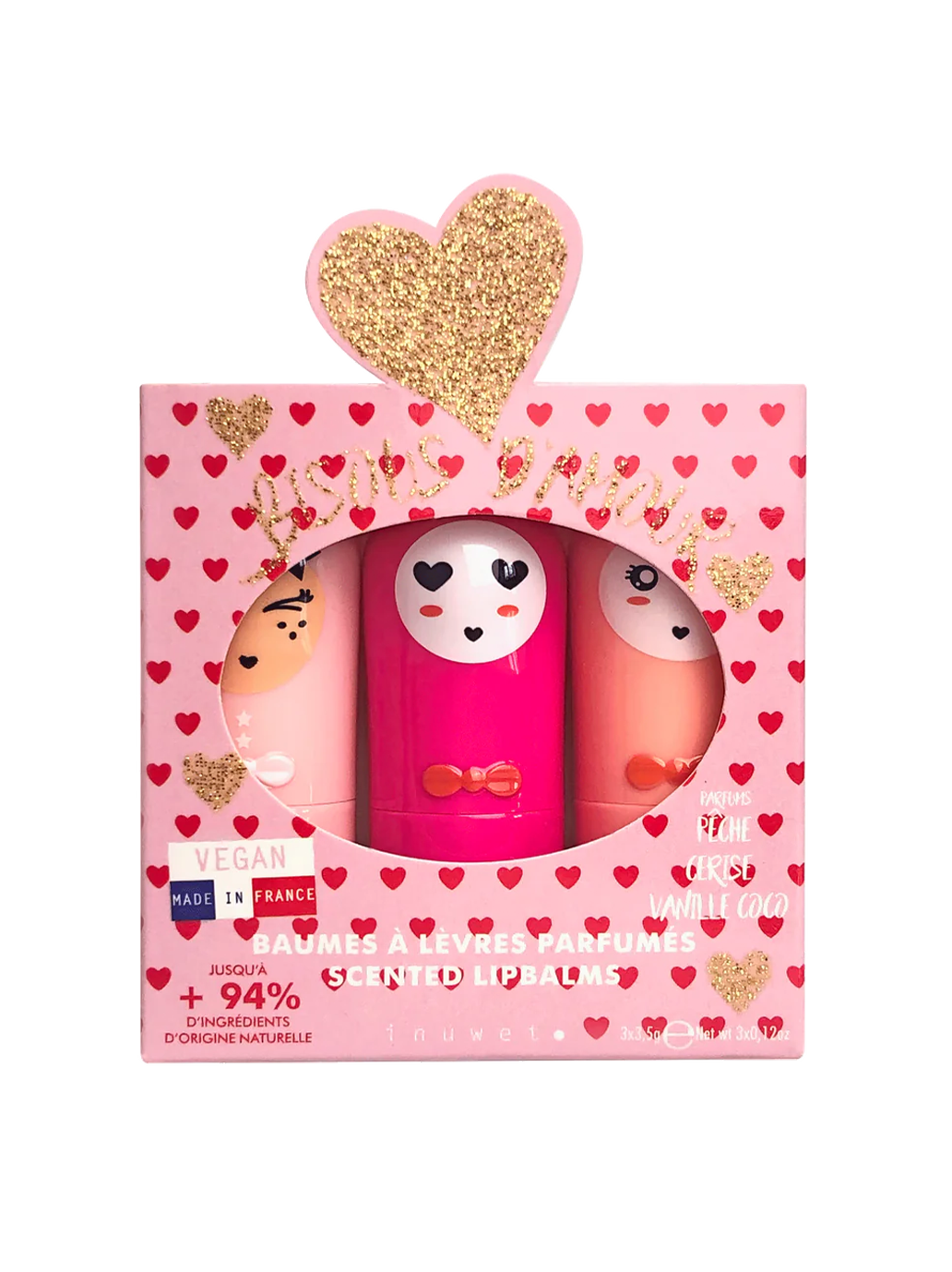 Zestaw balsamów do ust Trio Inuwet BÉBÉ Concept 