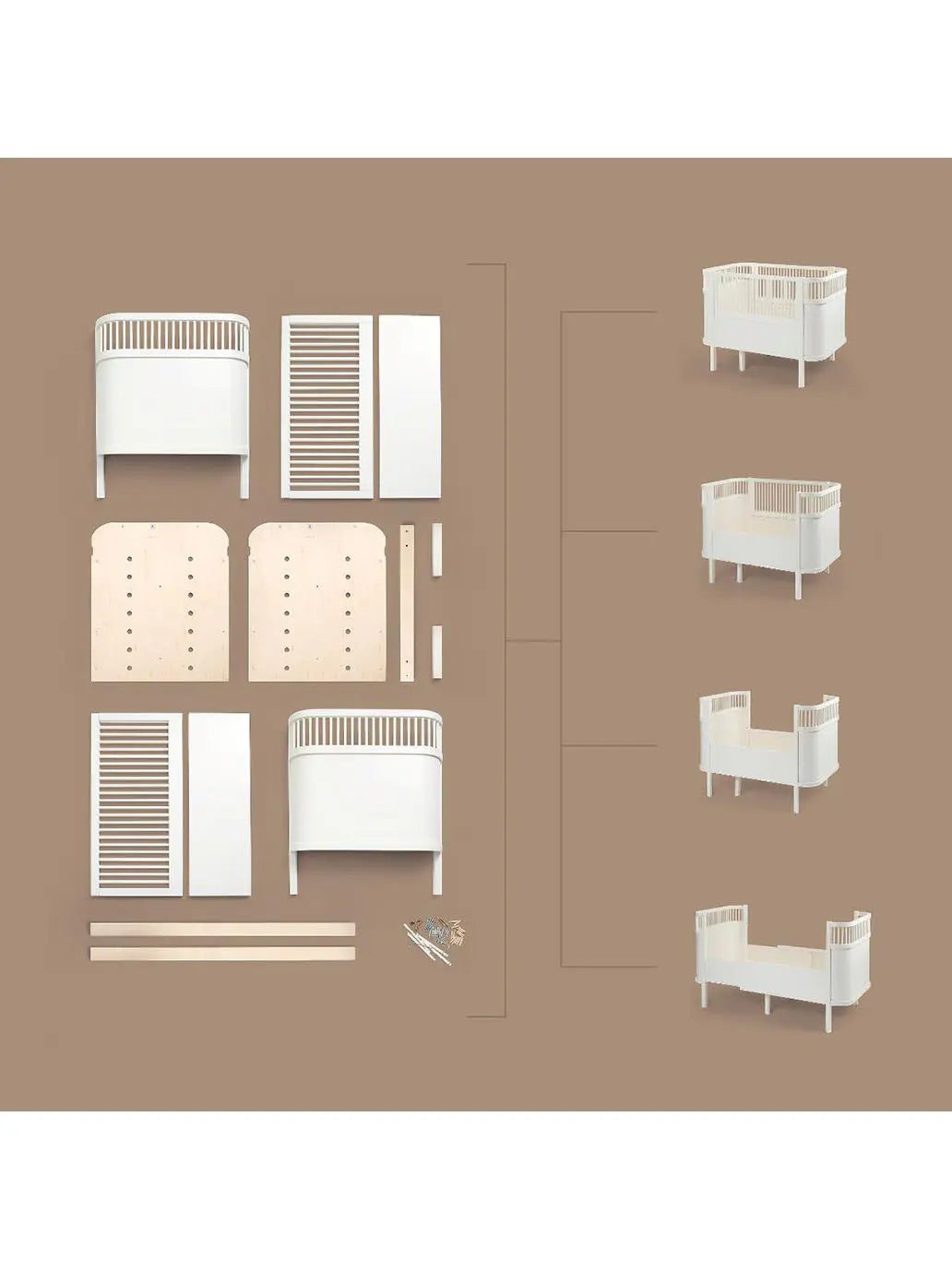 Łóżeczko rosnące z dzieckiem Sebra BÉBÉ Concept