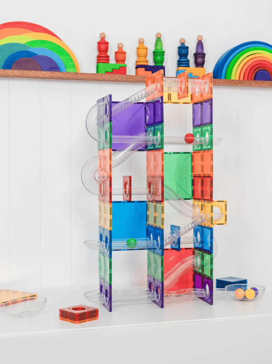 Klocki magnetyczne kulodrom Super Ball Run Pack Connetix BÉBÉ Concept 