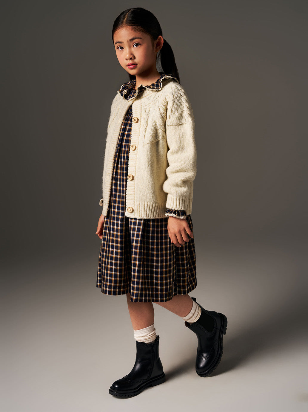 Sukienka Sophie Dress Blue Check Lurex C'era una volta BÉBÉ Concept 