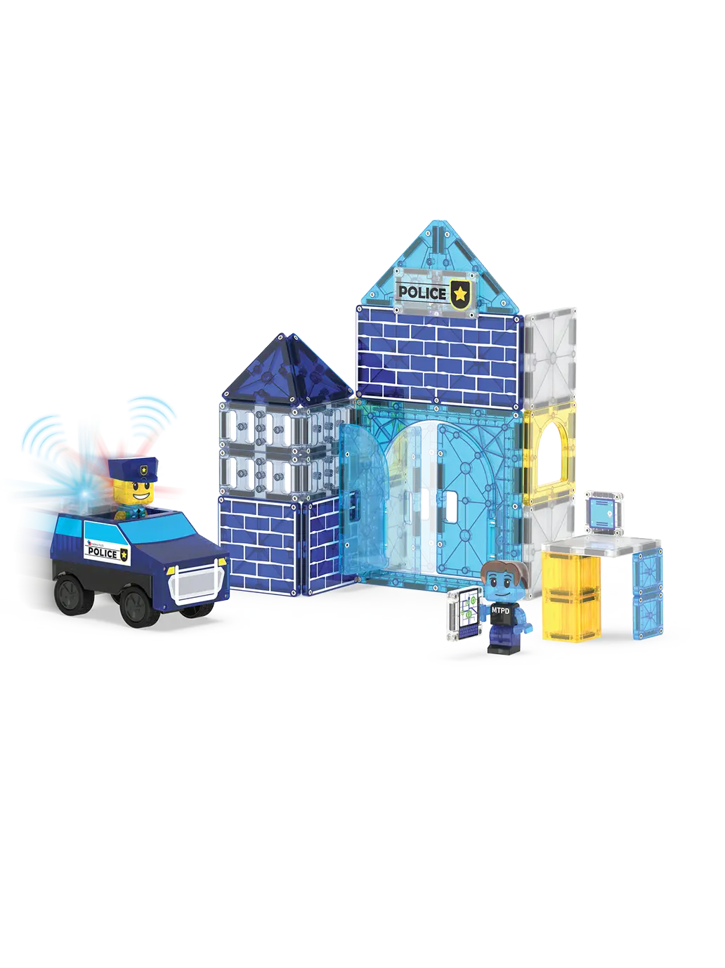 Klocki Magnetyczne Police Station Magna-Tiles BEBE Concept 