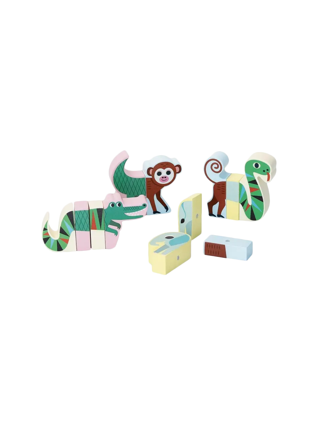 drewniane magnetyczne klocki Dżungla Vilac BÉBÉ Concept