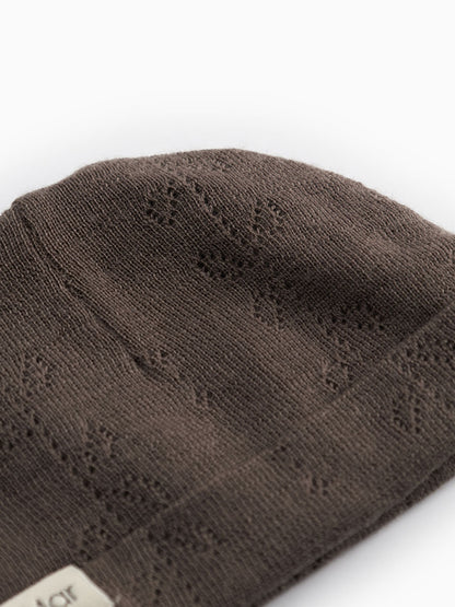 Czapeczka niemowlęca z merino Aiko Pointelle MarMar Copenhagen BÉBÉ Concept 