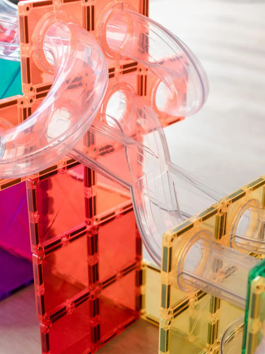 Klocki magnetyczne kulodrom Rainbow Ball Run Expansion Pack Connetix BÉBÉ Concept 