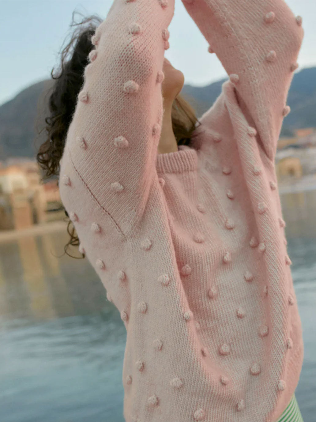 Sweter damski z wełny merino Popcorn Mille Family BÉBÉ Concept 