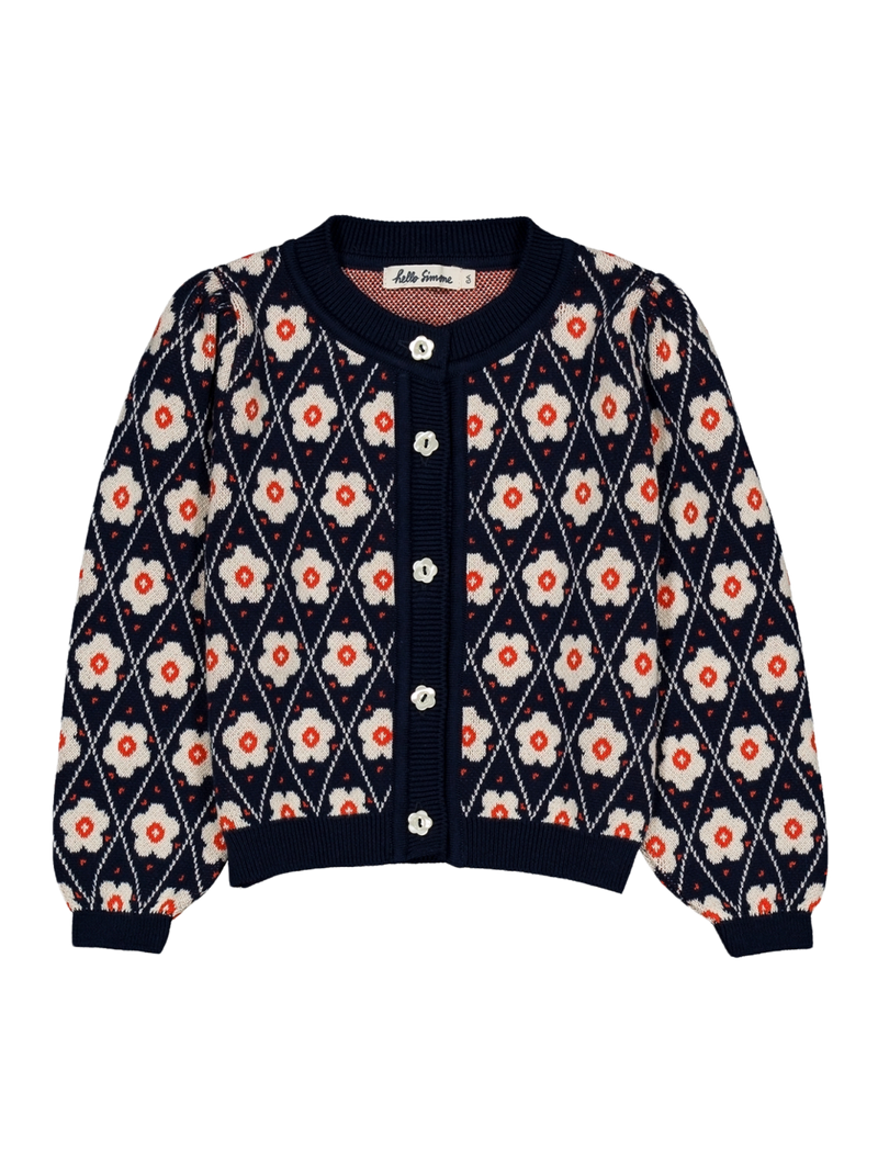 Kardigan Lison cardigan Navy Flower Hello Simone BÉBÉ Concept 