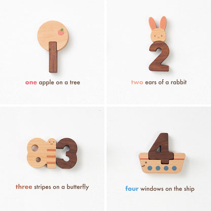 OUTLET Zestaw drewnianych cyfr Numbers Play Block Set bébé concept BÉBÉ Concept 