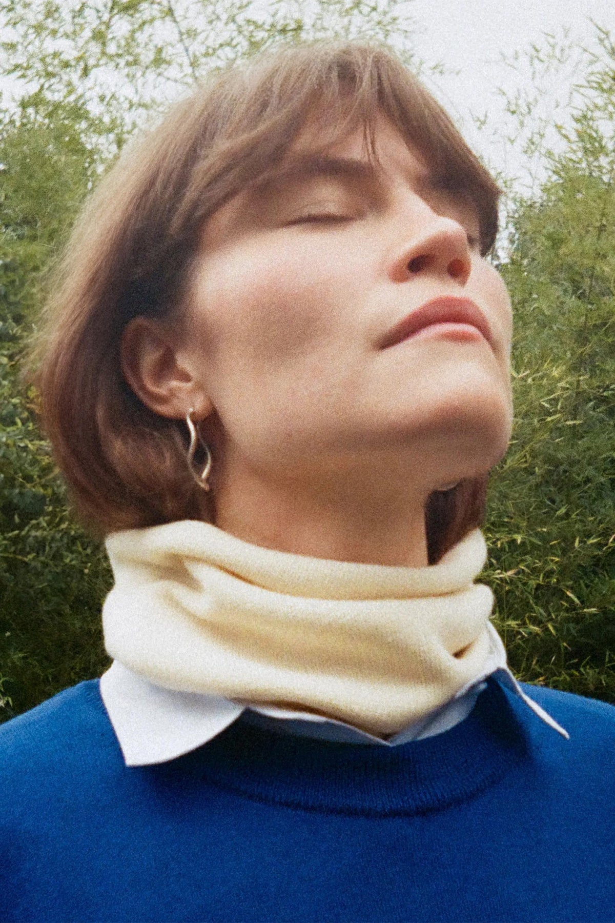 Cienki komin z wełny merino Fine Adult IVORY
