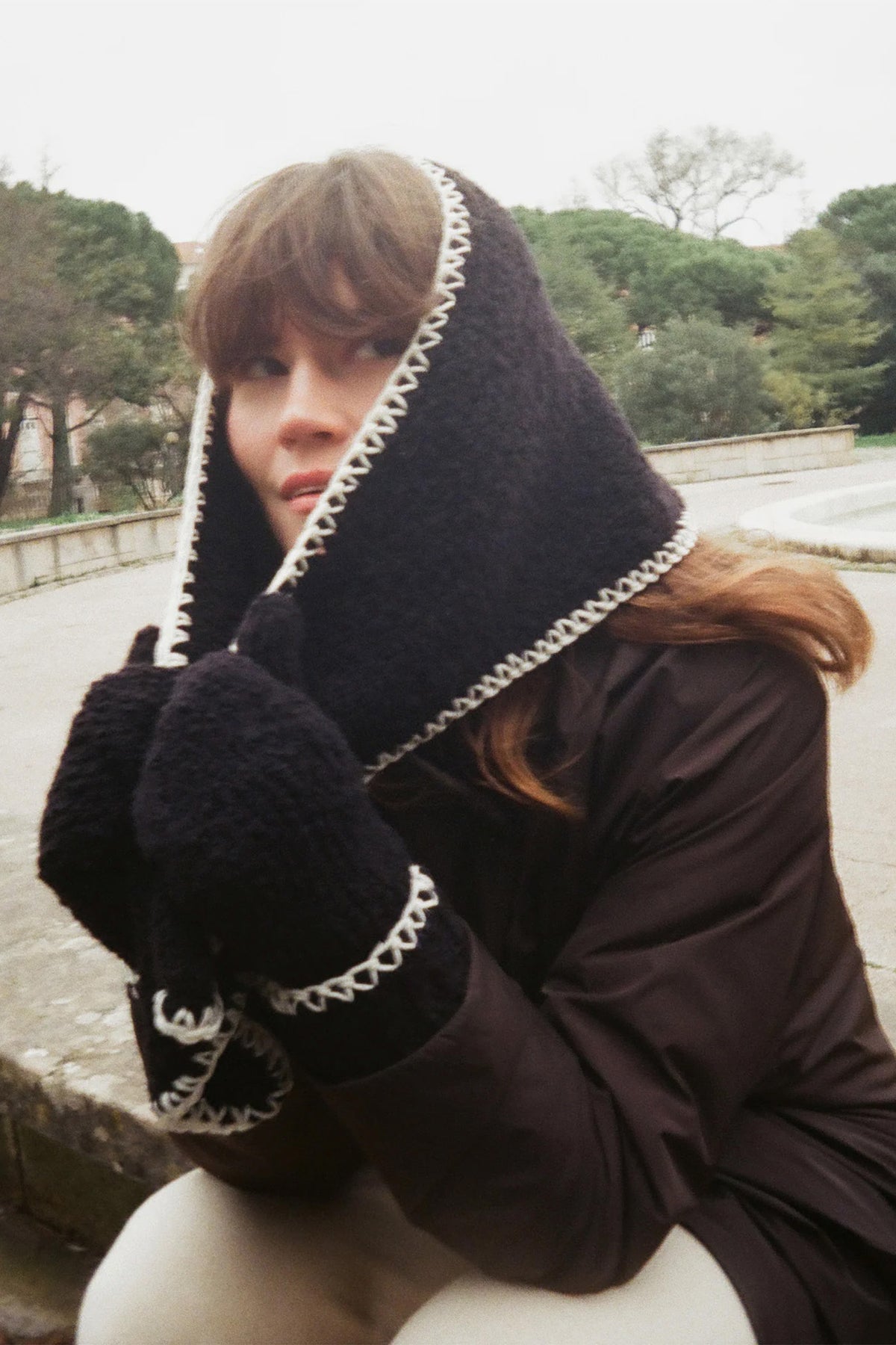Rękawiczki merino Stitch Mittens BLACK