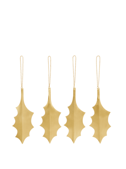 Ozdoby świąteczne Holly Leaf Ornaments BRASS