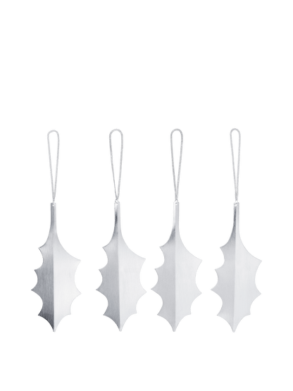 Holly Leaf Ornaments SILVER