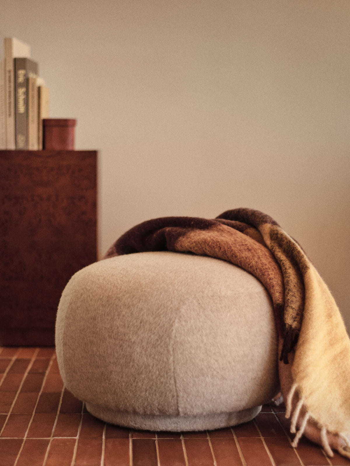 Koc Blur Mohair Blanket BUTTER/PALE ROSE