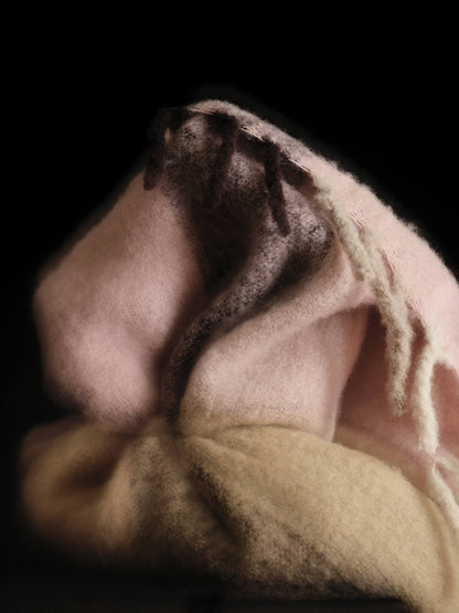 Koc Blur Mohair Blanket BUTTER/PALE ROSE