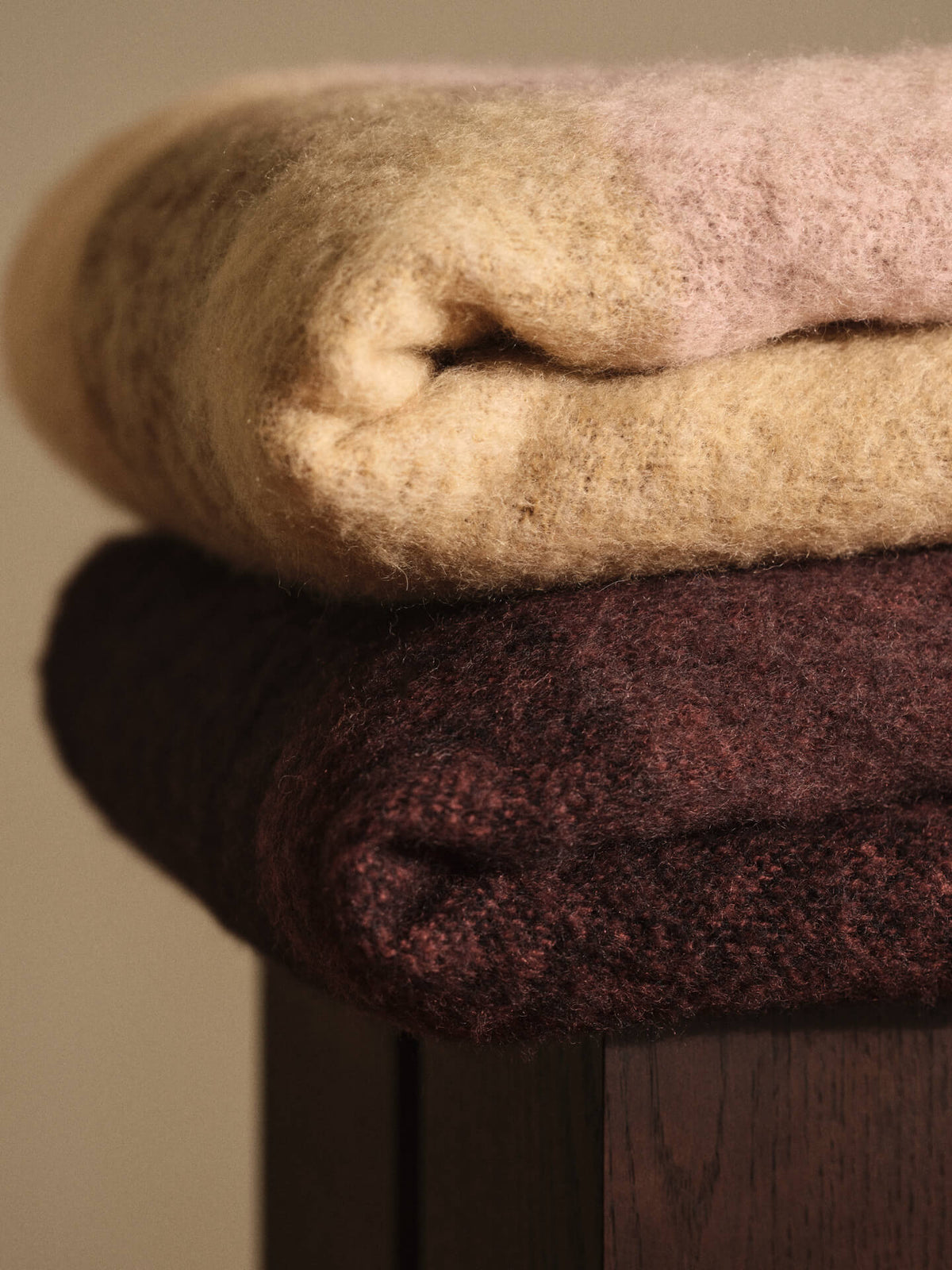 Koc Blur Mohair Blanket BUTTER/PALE ROSE
