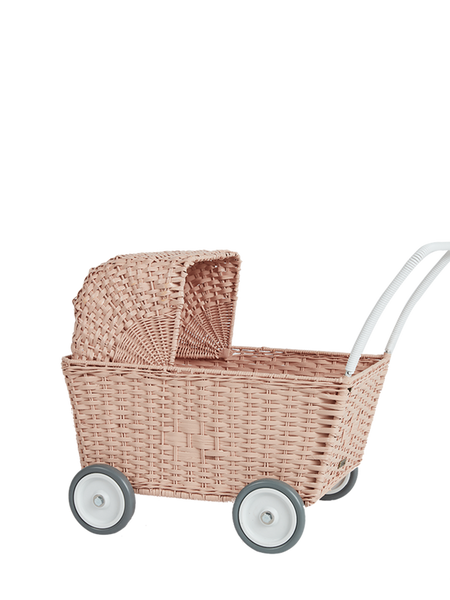 rattanowy wózek dla lalek Strolley