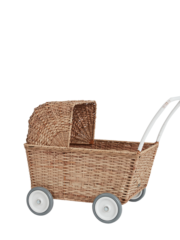 rattanowy wózek dla lalek Strolley natural