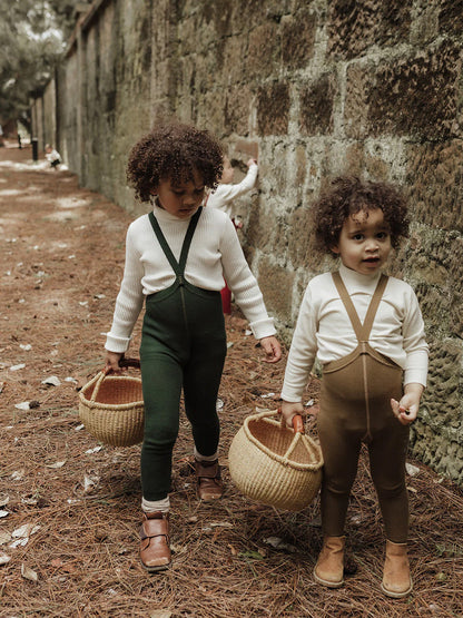 rajstopy z organicznej bawełny z szelkami w stylu vintage Silly Silas BÉBÉ Concept