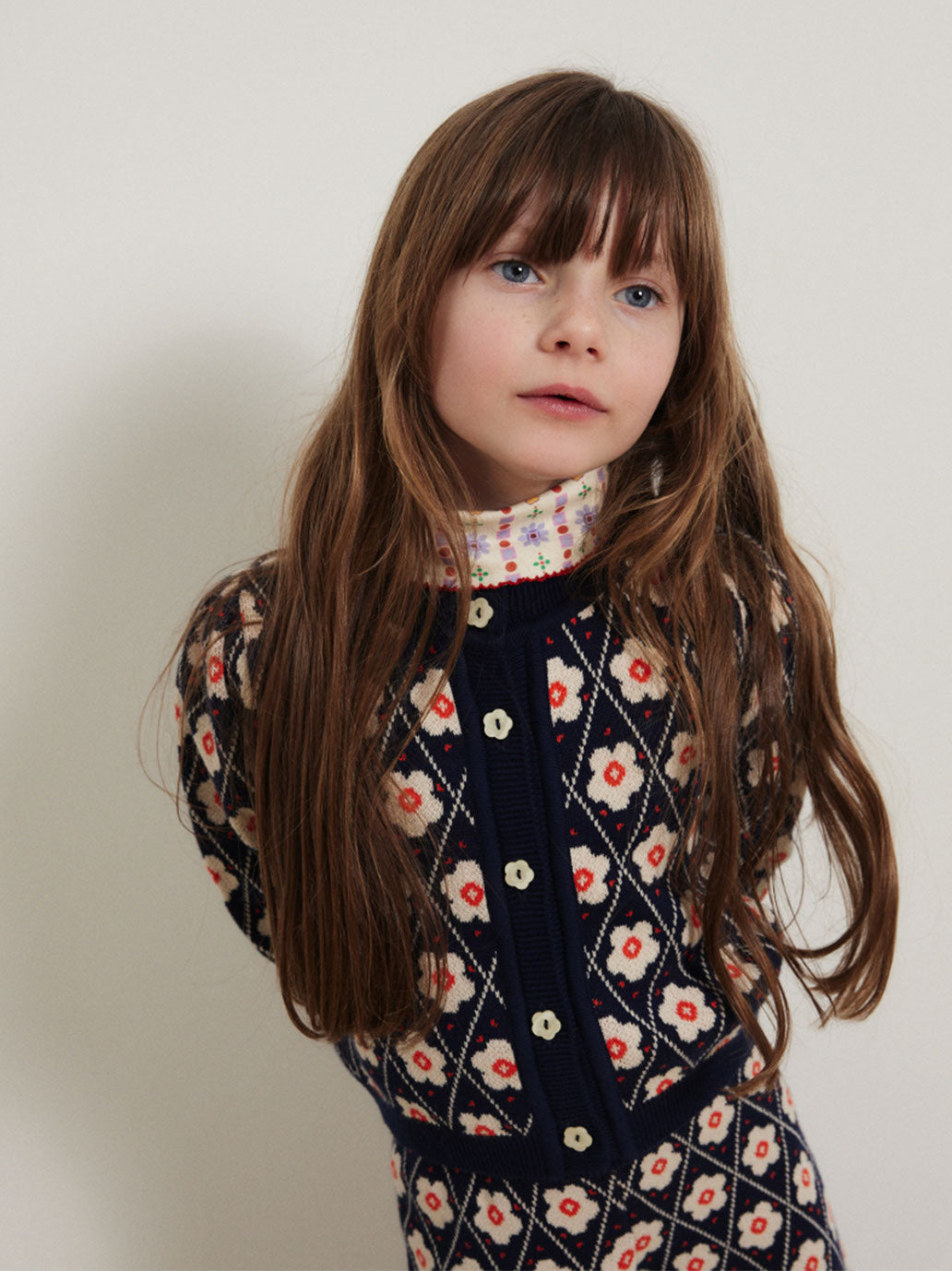 Kardigan Lison cardigan Navy Flower Hello Simone BÉBÉ Concept 