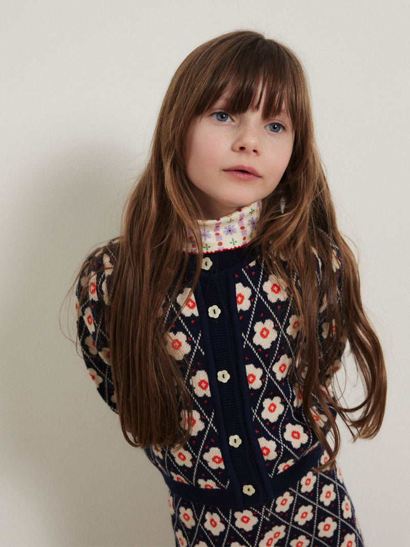 Kardigan Lison cardigan Navy Flower Hello Simone BÉBÉ Concept 