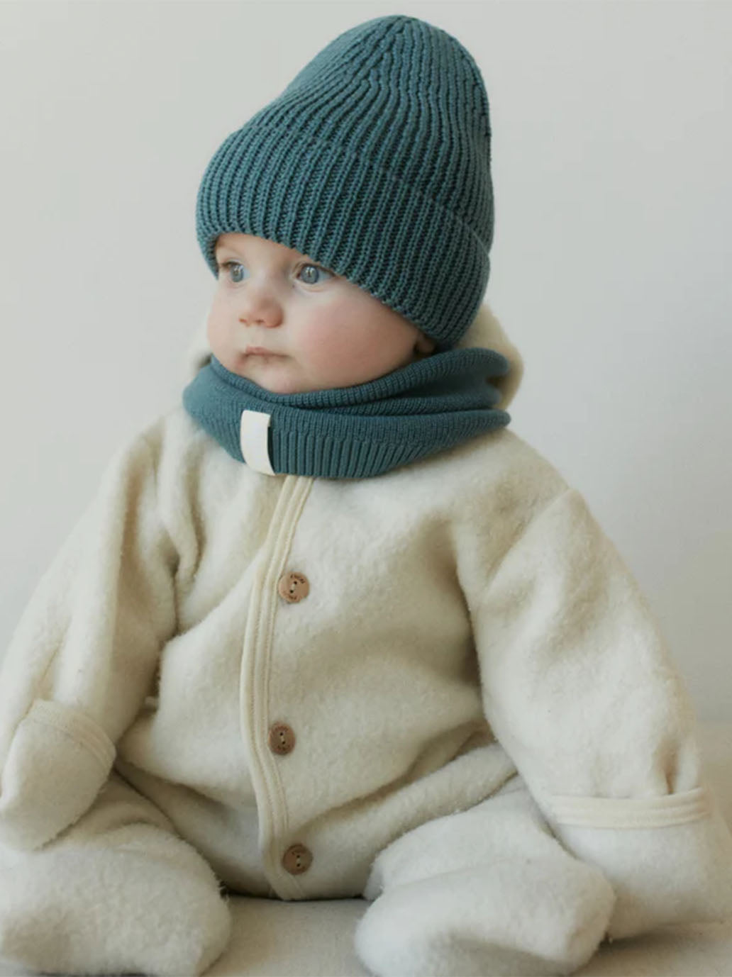 Cienki komin z wełny merino Fine Loop Scarf Mille Family BÉBÉ Concept