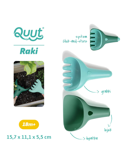 Zestaw łopatka + grabki Raki Quut BÉBÉ Concept 