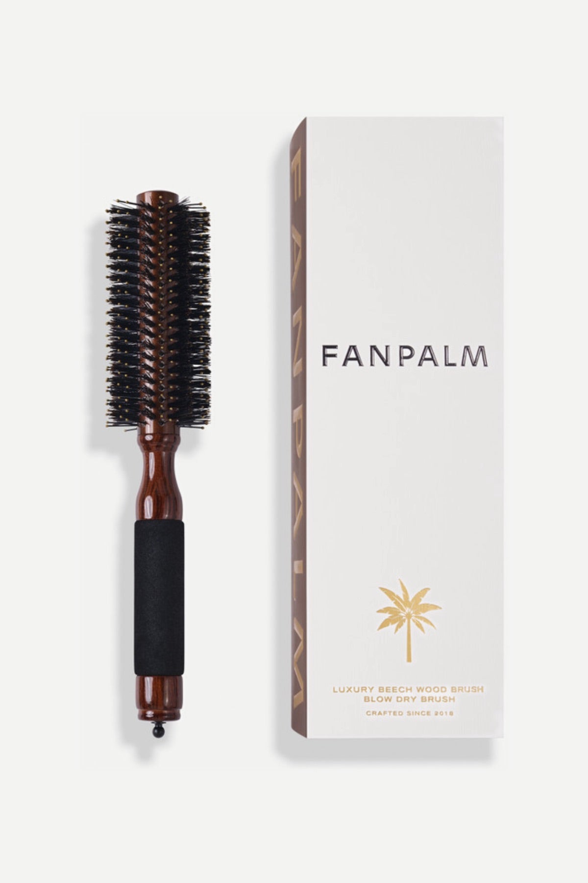 Szczotka okrągła Blow Dry z drewna bukowego EBONY GLOSSY BROWN