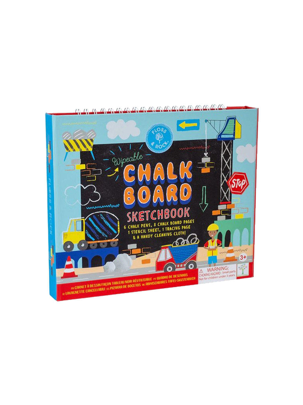 Szkicownik z kredowymi pisakami Chalkboard Floss &amp; rock BÉBÉ Concept