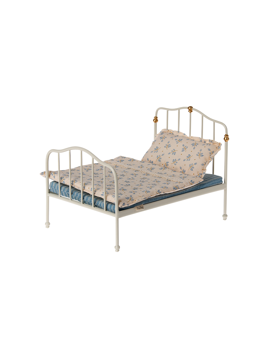 Miniaturowe podwójne łóżko w stylu vintage