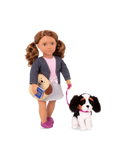 Лялька Медді 46 см з собакою Кінг Чарльз спаніель