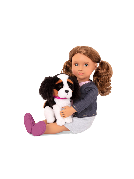 Лялька Медді 46 см з собакою Кінг Чарльз спаніель