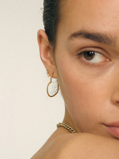 Złote kolczyki Lace &amp; Love Hoop Earrings Anna + Nina BÉBÉ Concept 