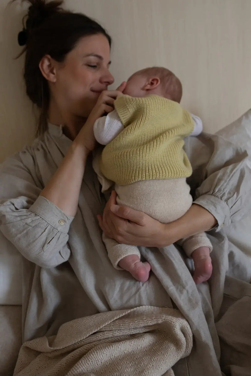 Kamizelka merino dla niemowląt Harvey vest Hvid BÉBÉ Concept 