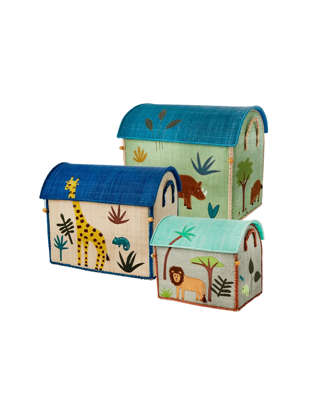 Zestaw 3 koszy Raffia Storage House RICE BÉBÉ Concept