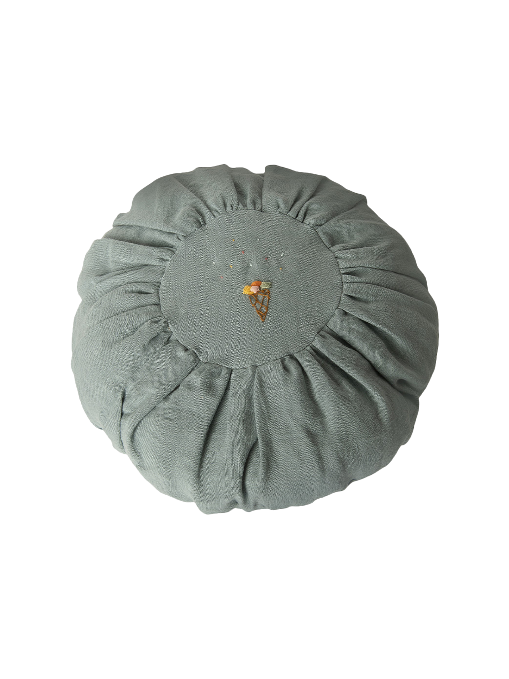 okrągła poduszka z haftowanym wzorem lodów