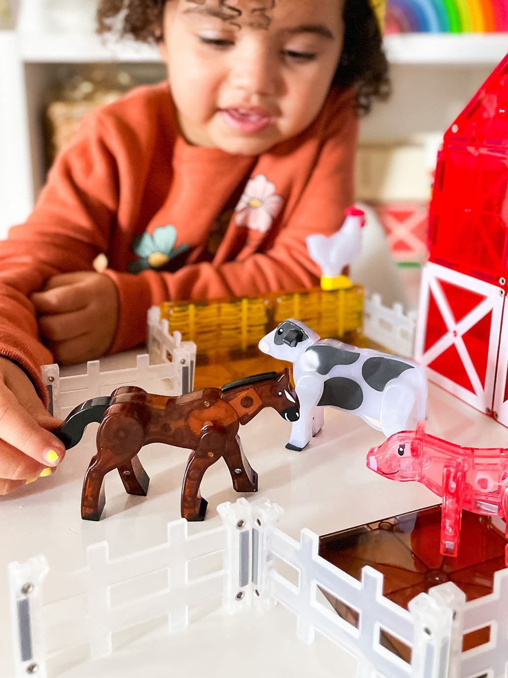 Klocki magnetyczne Farm Animals 25 el. Magna-Tiles BÉBÉ Concept